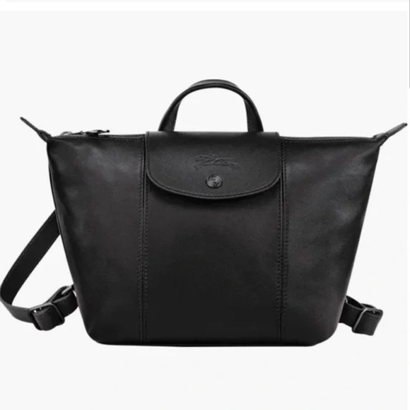 Longchamp Leather Top Handle Backpack in Black - Picture 2 of 9